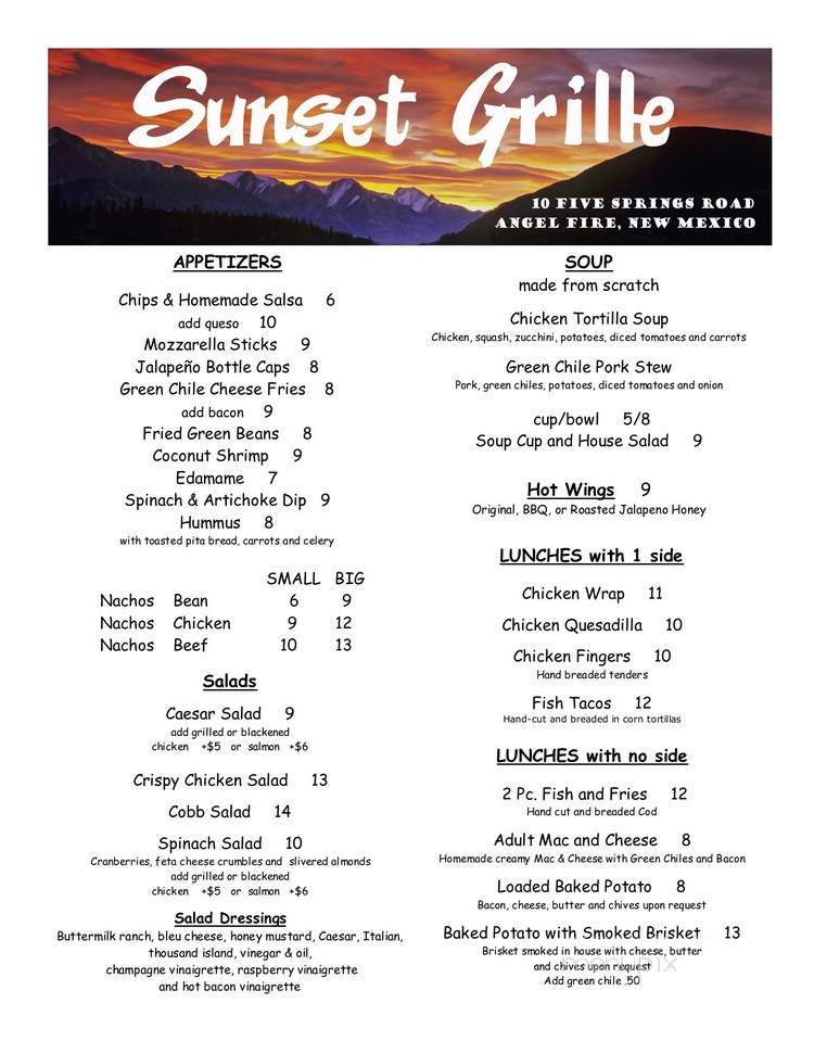 Sunset Grill - Angel Fire, NM