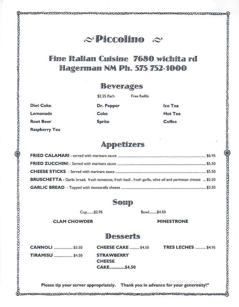 Piccolino Restaurant - Hagerman, NM