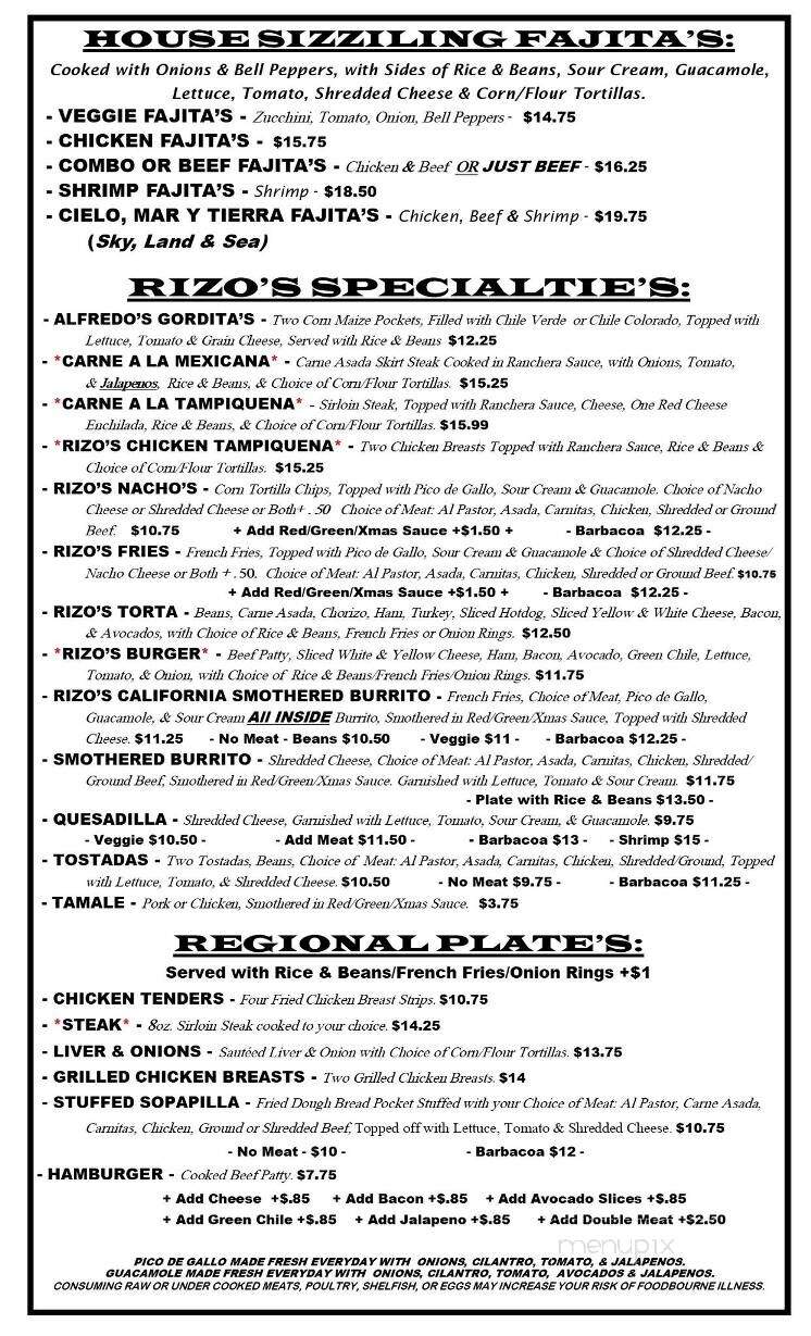 Rizo's Mexican Restaurant - Alamogordo, NM